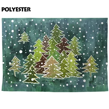 Allenjoy Baby tuš fotografija ozadje Zimskem času božično drevo, gozd, sneg akvarel ozadje photocall photobooth rekviziti