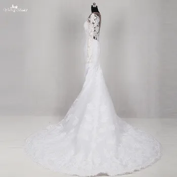 RSW1203 Bele Dolge Rokave Čipke Uvožene Kitajske Vestido De Festa Longo Par Casamento