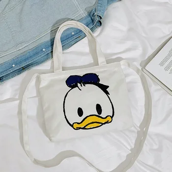 Disney Donald Duck Torba Ženske 2020 Novo Ramenski Messenger Bag Srčkan Natisnjeni Platno Vrečko Torbici