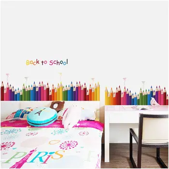 DIY Zidana Svinčnik Nazaj V Šolo Vinil Umetnost Besede, Citiram Stenske Nalepke PVC Izmenljive Multicolor