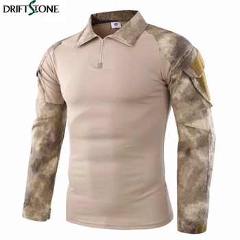 Moški Vojske Taktično T Shirt Vojaške Boj T-Shirt SWAT Vojaki Dolg Rokav Prikrivanje Srajce Paintball T Srajce