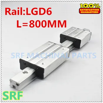 1set Aluminija Kvadratnih Roller linearno vodilo železniškega Dvojni Osi Zunanji Vodnik Železniškega LGD6 L=800mm z 4 kolesa potisnite blok
