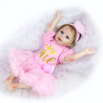 Bebes rodi punčko 55 cm Baby dekle Lutke mehki Silikonski Boneca Prerojeni Brinquedos dan otrok darila, igrače posteljo časa plamate
