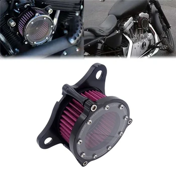 1 Nastavite motorno kolo, Zrak Čistejši Filter Aluminij Zlitine Konča&Clear PC Objektiv Filter Za Harley Sportster 1200 Meri /Štirideset Osem 883