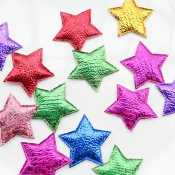 800pcs big mix barve, Oblazinjena star Appliques - Sijoče Zabuhle star konfeti Appliques 30mm