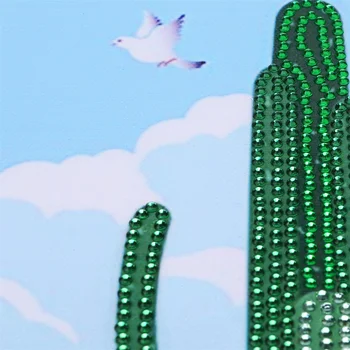 5D diamond vezenje kroga diamond posebno obliko risanka slikarstvo Kaktus Villa nosorogovo kristalno slikarstvo doma dekoracijo