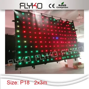 RGB barvno 2x3M LED Vision Zavese 176pcs Visoko-svetlo fazi Krpo Ognjevarne + Krmilnik