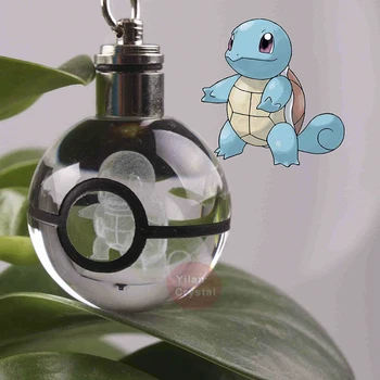 Nove Oblike po Meri Slike LED Kristalno Keychain Pokemon Žogo Keychain Za Darilo