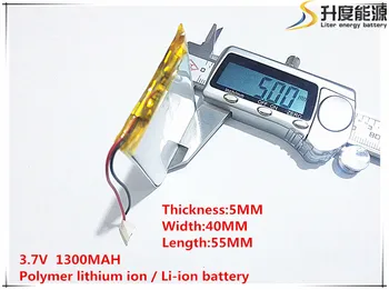 2pcs [SD] 3.7 V,1300mAH,[504055] Polimer litij-ionska / Litij-ionska baterija za IGRAČE,MOČ BANKE,GPS,mp3,mp4,mobitel,zvočnike