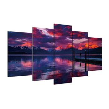 5 Kos Platno Umetnosti Jezero Riva Natisnjeni Wall Art Doma Dekor Platno Slikarstvo, Fotografijo, Plakat in Fotografij Brezplačna Dostava XA1256