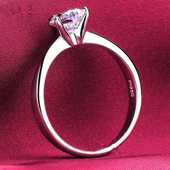 Romance Test Pravi 1Ct 6*6 mm, G-H Krog Cut Moissanite Diamantni Prstan je Test Pozitiven Potrdilo 925 Sterling Srebro Ženski Prstan