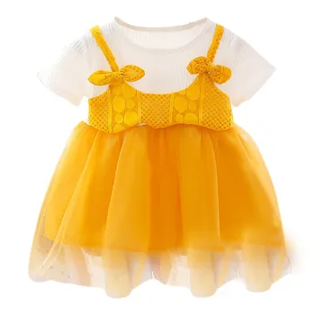 Newborn Baby Girl Oblačenja Dekle Za Rojstni Dan Svate BowTutu Obleko Poletje Očesa Brez Rokavov Princesa Obleke