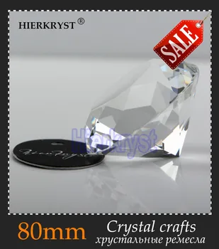 HIERKYST 1pc Jasno, Kristalno Steklo Diamond obtežilnik za papir Mavrice Cut Obrti Poročno Dekoracijo Evropi Slog Okraski 80 mm #2007-10