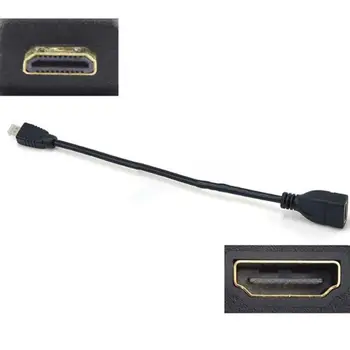 MICRO HDMI na HDMI ženski adapter za kabel, Moški-Ženski konektor Za HDTV adapter mikro D kabel kota 10 cm HDMI HDMI Tip H6T2