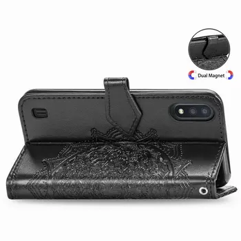3D Mandala Usnja Flip Case za Samsung Galaxy M01 2020 Luksuzni Primeru Samsung M 01 M015 Denarnice Pokrov Nosilec za Samsung M01 Primeru