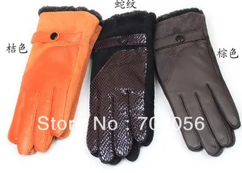 Zimske ženske Pravega Usnja rokavice kože rokavice USNJENE ROKAVICE mešane barve 12pairs/veliko #3127