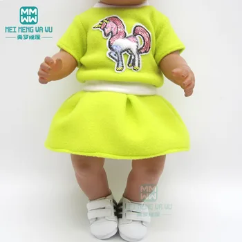 Oblačila za punčko fit 43 cm otroška igrača novo rojen lutka in 45 cm Ameriški lutka športno obleko obleko Roza, rose, zelena