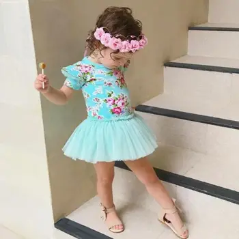 Cvetlični Baby Girl Oblačenja Vestido Dojenčka Otroci Baby Dekleta Cvetlični Obleka Princess Party Summer pageant Mini Obleke