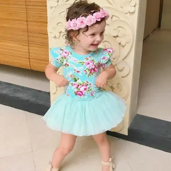 Cvetlični Baby Girl Oblačenja Vestido Dojenčka Otroci Baby Dekleta Cvetlični Obleka Princess Party Summer pageant Mini Obleke