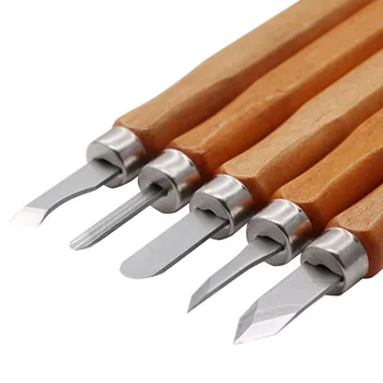 5pcs 12pcs Lesa Carvinga Noži Orodja Lesa Carvinga za Lesnoobdelovalnih Graviranje Oljčno carving nož nož ročno Orodje set