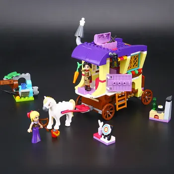 Led in sneg serije dolge lase princesa potovanja karavana montaža in vstavljanje bloki izobraževalne igrače