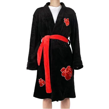 Anime Naruto Flanela Kopalni Plašč Toplo Runo Nightgown Uchiha Itachi AKatsuki Pižamo Cosplay Kostum