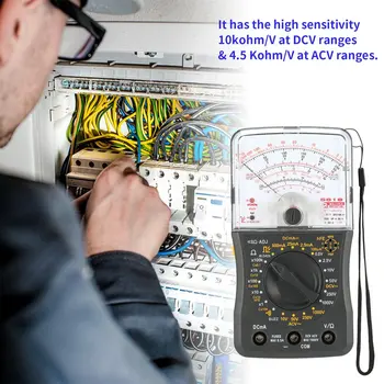 Mini Ročni Analogni Multimeter AC/DC Voltmeter Ampermeter Odpornost Kontinuiteto Kapacitivnost Varovalka & Diode Tester