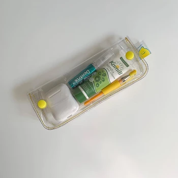 Ins Pregleden Tiskovine Limone Datoteke Vrečko A4 PVC Nepremočljiva Svinčnik Prenosni Podatkov Kozmetika Vrečko za Shranjevanje Šolskih potrebščin
