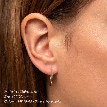 Trendy hoop uhani za ženske iz nerjavečega jekla hoop uhani nastavi uho obroči krog uhani, modni nakit 3 pari