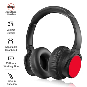 Brezžični ANC Bluetooth družbene odgovornosti 4.1 Slušalke BH90 Zložljive Stereo Slušalke Šumov Bass Glasbe, Slušalke w/ Mic 3,5 mm Vrata