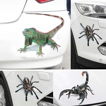 Avto 3D Pajek Živali Nalepke Ustvarjalne Osebnosti Scorpion Kuščar Nalepko Sprednji Odbijač Trim Avto Styling Auto Zunanjost Nalepke