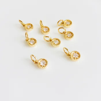 Debelo 10pcs/veliko zlato zlato kubičnih cirkonij, vgrajena čare nakit, izdelava ugotovitve komponente, pribor DIY za ženske
