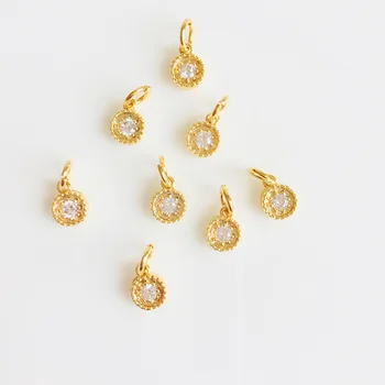 Debelo 10pcs/veliko zlato zlato kubičnih cirkonij, vgrajena čare nakit, izdelava ugotovitve komponente, pribor DIY za ženske