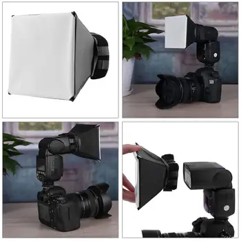 125x100mm Univerzalno Zložljive DSLR Foto Flash Svetlobe Difuzor Soft Box za Canon/Nikon/ Sonny/OLYMPUS Čevelj Vgrajena Bliskavica