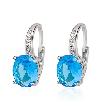 Kristalno topaz uhani za Ženske do leta 2020 akvamarin dragih kamnov diamanti posnetek na uhane, modni nakit za stranke, Božična darila