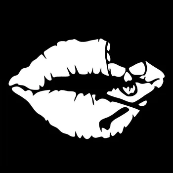 Avto Nalepke Modni Seksi Ustnice Lobanje PVC Avto Nalepke za Dekoracijo Nepremočljiva zaščito pred soncem Kritje Nič Črno/Bela, 12 cm*8 cm