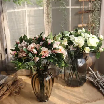 Umetni šopek rož svile magnolija roko cvet dekor poroka doma hotel božič office tabela nevesta šopek cvet steno