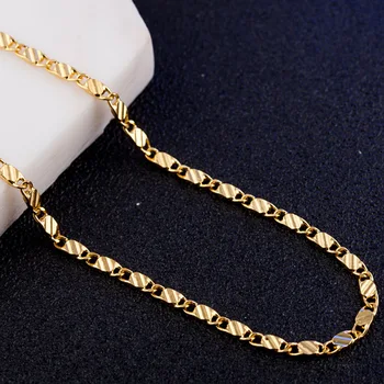 Moda Kratka Ogrlica Prekrita 18 Zlato 2 mm verige Evropske In Ameriške Zunanje Nakit Ogrlica Debelo