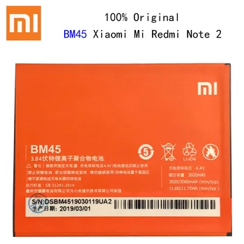 Prvotne xiaomi BM45 baterija Za Xiaomi Redmi Opomba 2 mobilni telefon Baterija BM45 3020mAh Za Xiaomi RedMi Opomba 2 Rdeči Riž Hongmi