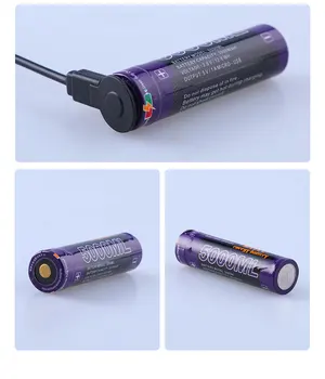 4PCS Litrski energijo baterijo, USB 5000ML Li-ion Rechargebale baterijo, USB 18650 3500mAh 3,7 V Li-ionska baterija + USB žična