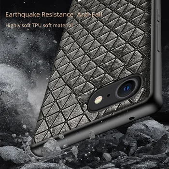 Original Geometrijske Zrnasto Usnje Primeru Telefon Za iPhone SE 2020 12 Mini 11 Pro Max X XS Max XR 5s 6 6s 8 7 Plus Zaščitni Pokrov
