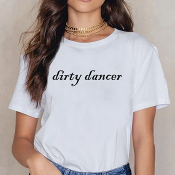 Vrhovi Majica S Kratkimi Rokavi Ženske Umazano Plesalka Hommage Dirty Dancing Design Črna Kratka Ženska Majica