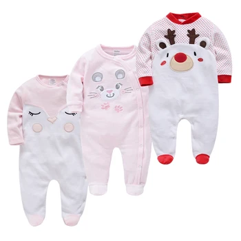 Mah, Toplo Zimo Novorojenega Otroka, igralne obleke 3 kos/veliko Srčkan Živali Mozaik Risanka Dojenčki Infant Dekle Fantje Jumpsuit Malčka Pižami