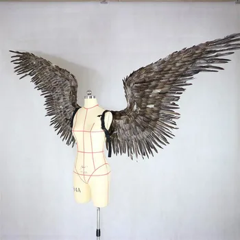 Cosplay Siva angel pero krilo odraslih model vzletno-pristajalne steze perilo kažejo, streljanje rekviziti festival stranka krilo za noč Čarovnic Dan