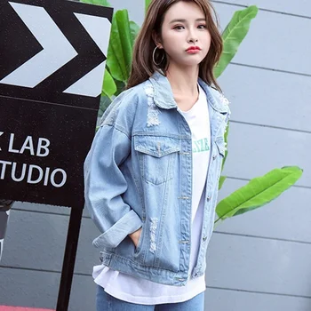 Pearl denim jakna ženske ženski embroiderd osnovne jeans jakna ženske 2018 korejski ulične kavboj pearl suknjič TA1148