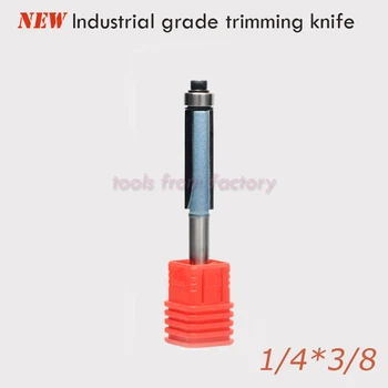 1pc 1/4*3/8 CNC Woodworking engraving machine bit Tungsten steel tools milling cutter wooden cutting trimming knife 1/4 Shank