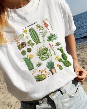 Sunfiz HJN 1pcs Rastlin Natisnjeni Kaktusov Puščave Grafični TeeVintage Zgleduje Botanični Puščavi T-shirt Tucson Graphic Tee