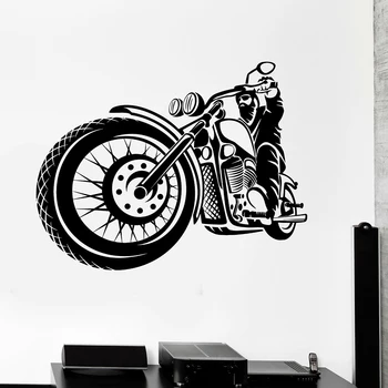 Vinil vinilna Biker Klub Motorcycle Racer Garaža Stenske Nalepke za Domači Fantje Spalnica Dekoracijo Nalepke Odstranljive Zidana B346