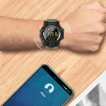 Nepremočljiva Šport Pametno Gledati EX16S Prikrivanje Prostem Bluetooth Daljinsko upravljanje Foto Dolgo Pripravljenosti Smartwatch X3UA