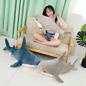 30 cm Shark Plišastih Igrač Priljubljena Spalno Blazino Sopotnik Igrača Darilo Shark Srčkan Polnjene Živali, Rib Blazino Igrače za Otroke